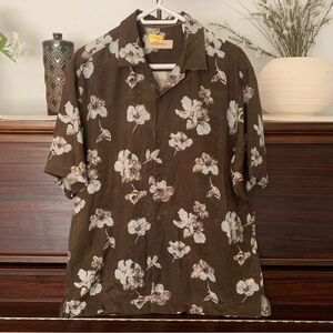Tommy Bahama Silk Hawaiian Floral Shirt, Size Large
